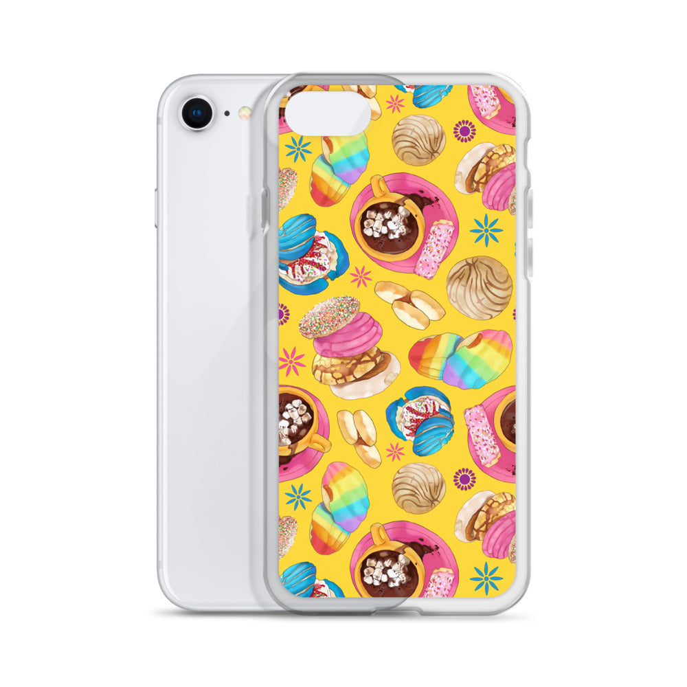 Bright and colorful Pan Dulce iPhone® Clear Case featuring a fun dessert design, perfect for protection and style.