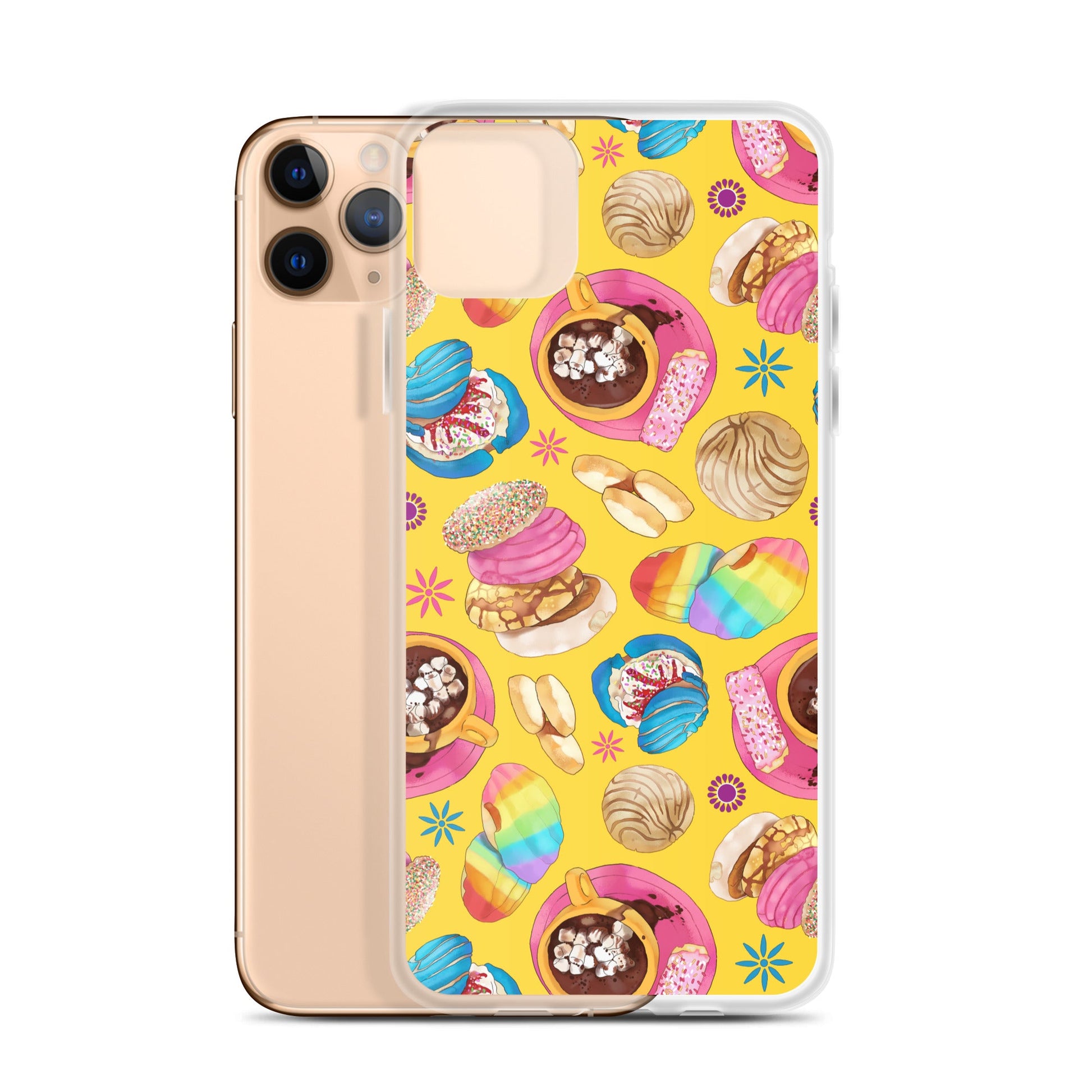 Colorful Pan Dulce iPhone® Clear Case featuring sweet designs, protecting your phone with style and durability.