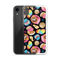 Sleek Pan Dulce iPhone® Clear Case featuring colorful pastries, protecting your phone from scratches and dirt.