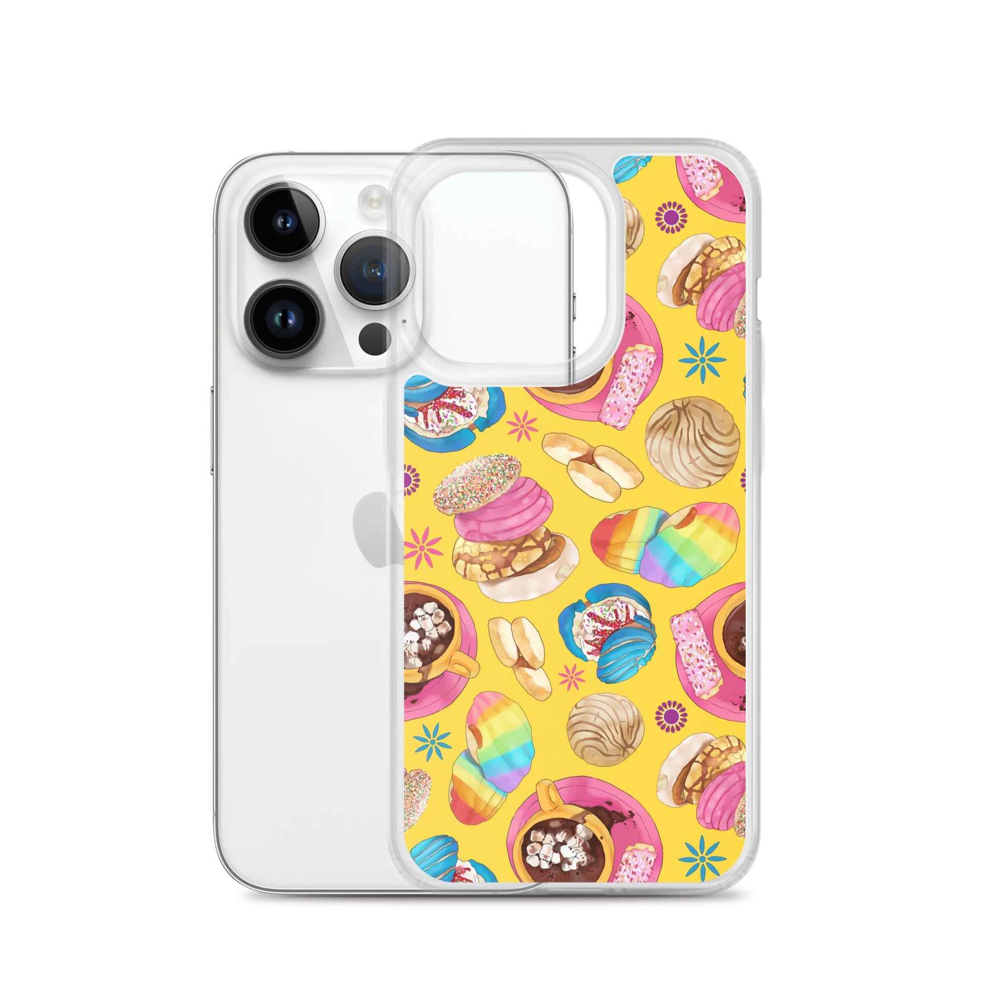 Sleek Pan Dulce iPhone® Clear Case features a colorful design, protecting your phone from scratches and dirt.