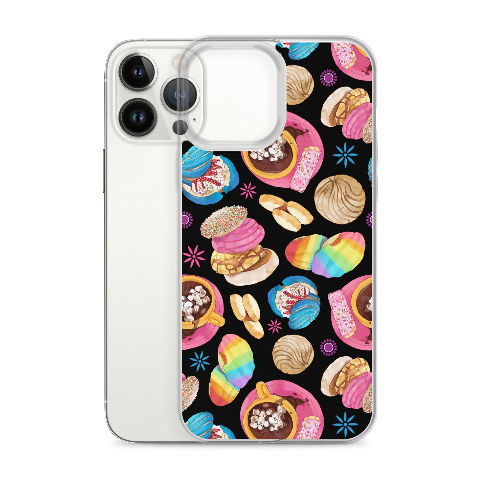 Stylish Pan Dulce iPhone® Clear Case featuring vibrant dessert design, perfect for protection and style.