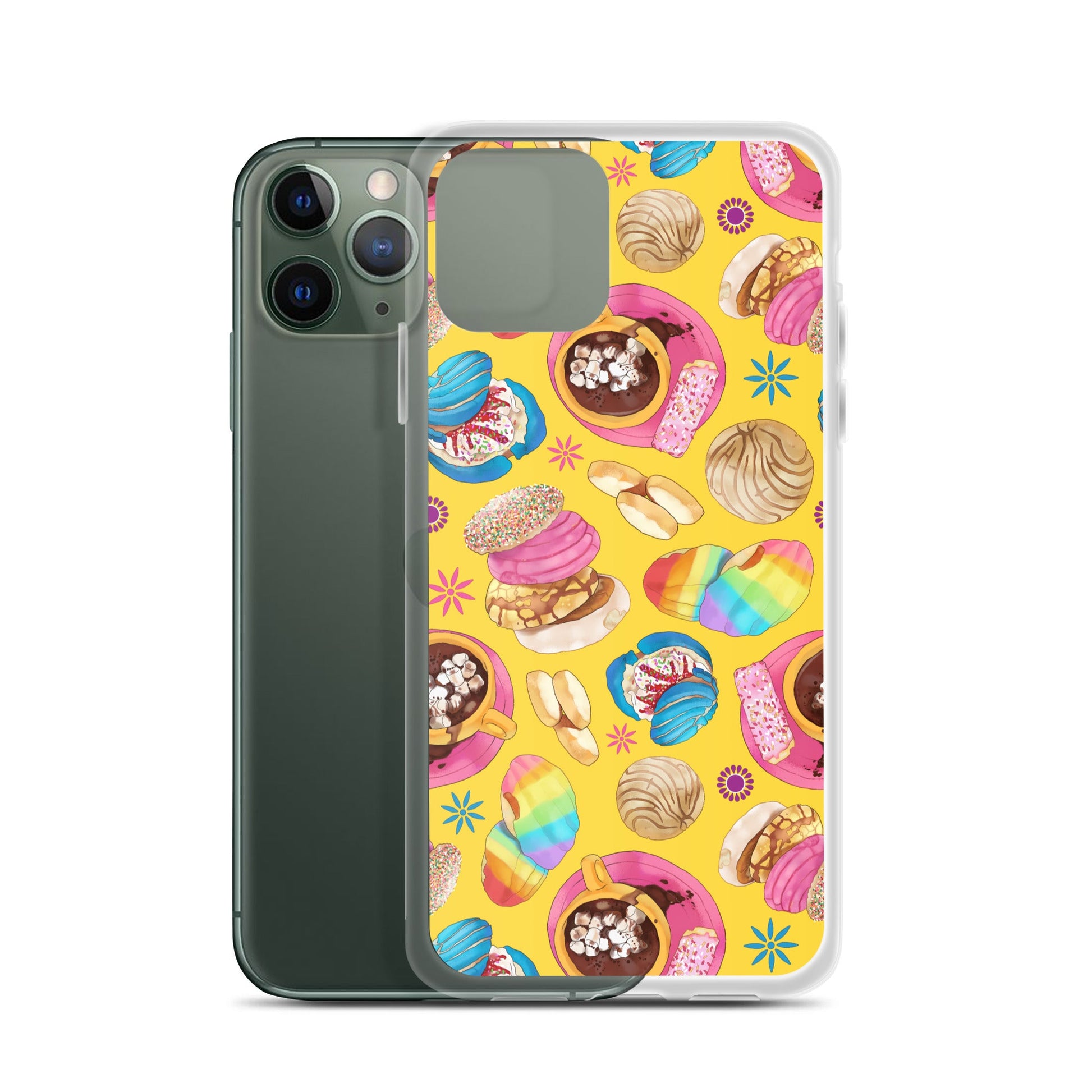 Sleek Pan Dulce iPhone® Clear Case showcases colorful designs while protecting against scratches and dirt.