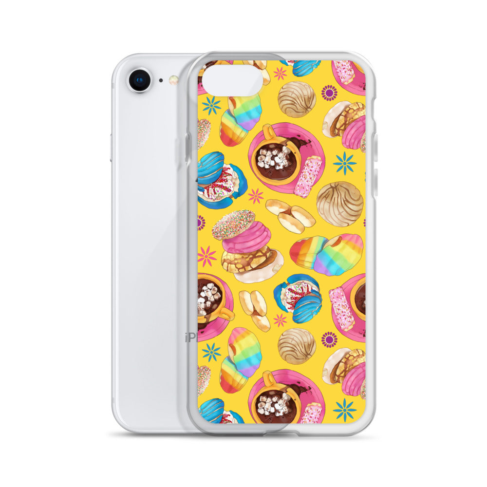 Colorful Pan Dulce iPhone® Clear Case featuring sweet treats design, offering stylish protection for your device.