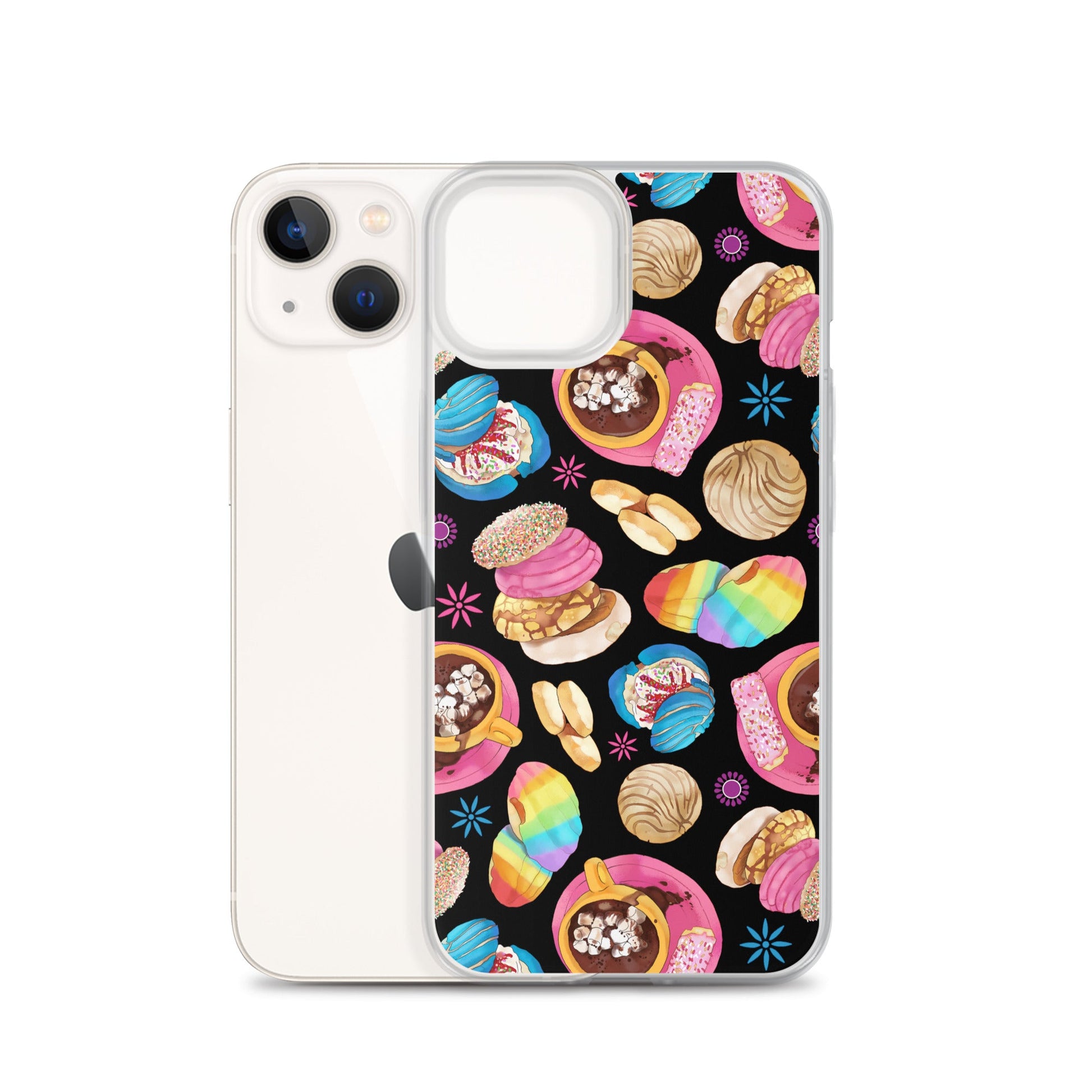 Protect your iPhone® with the stylish Pan Dulce iPhone® Clear Case, featuring a vibrant design and flexible sides.
