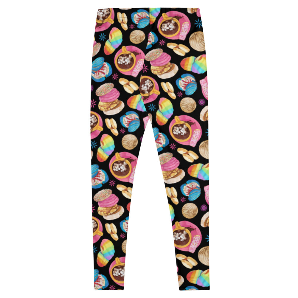 Bright and colorful Pan Dulce Leggings featuring delightful baked goods, perfect for the gym or casual outings.
