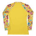 Pan Dulce Rash Guard featuring vibrant pastry designs, perfect for active days in the sun and water sports.