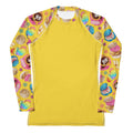 Bright and fun Pan Dulce Rash Guard for active wear, offering sun protection and comfort during sports activities.