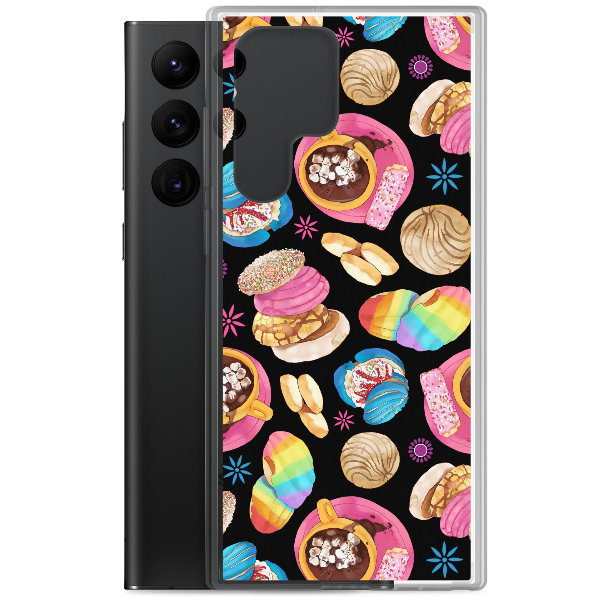 Brightly colored Pan Dulce Samsung® Clear Case showcases delicious treats while protecting your phone from damage.