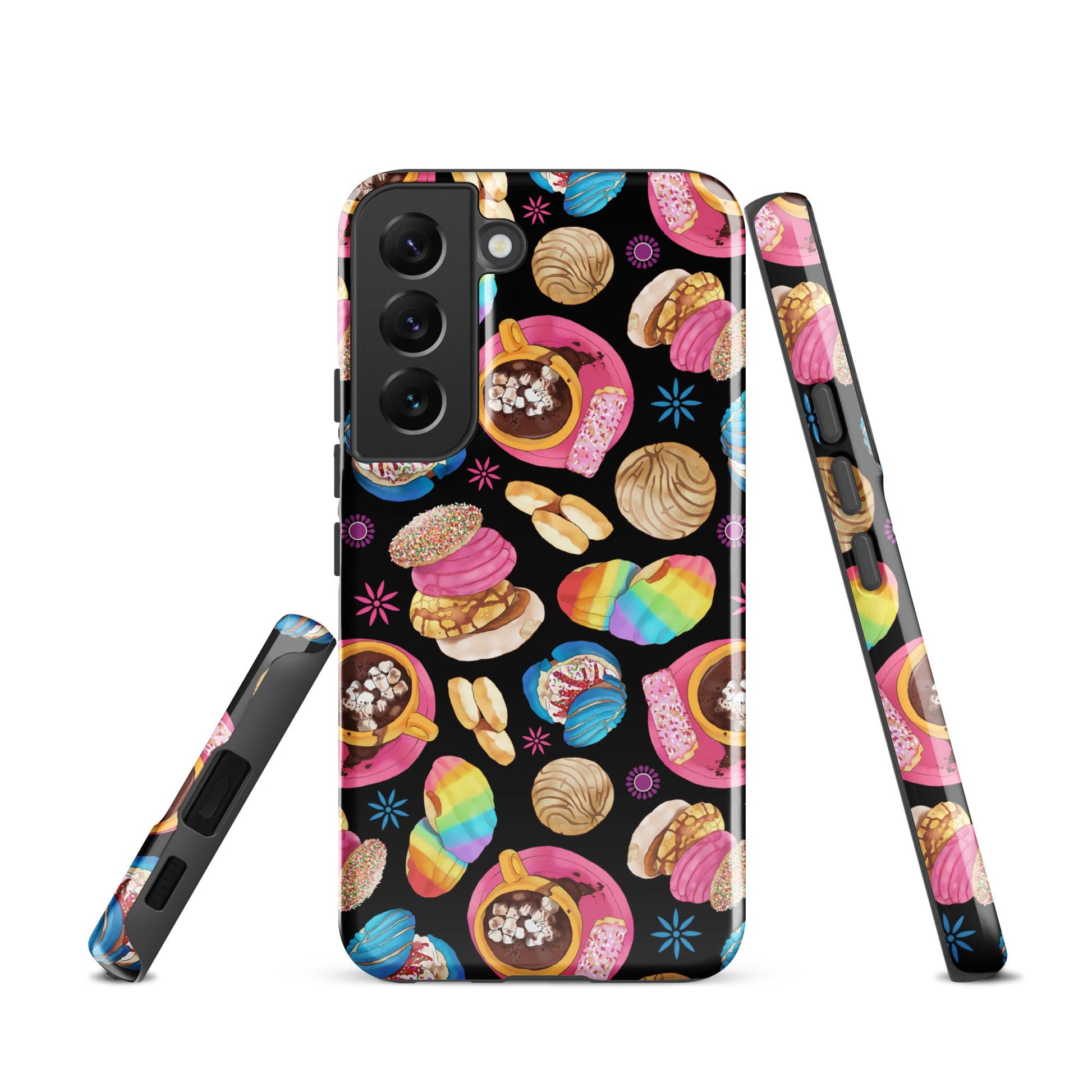 Pan Dulce Samsung® Tough Case featuring colorful dessert designs, combining style and protection for your phone.