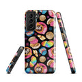 Colorful Pan Dulce Samsung® Tough Case featuring vibrant pastry designs, providing stylish protection for your phone.