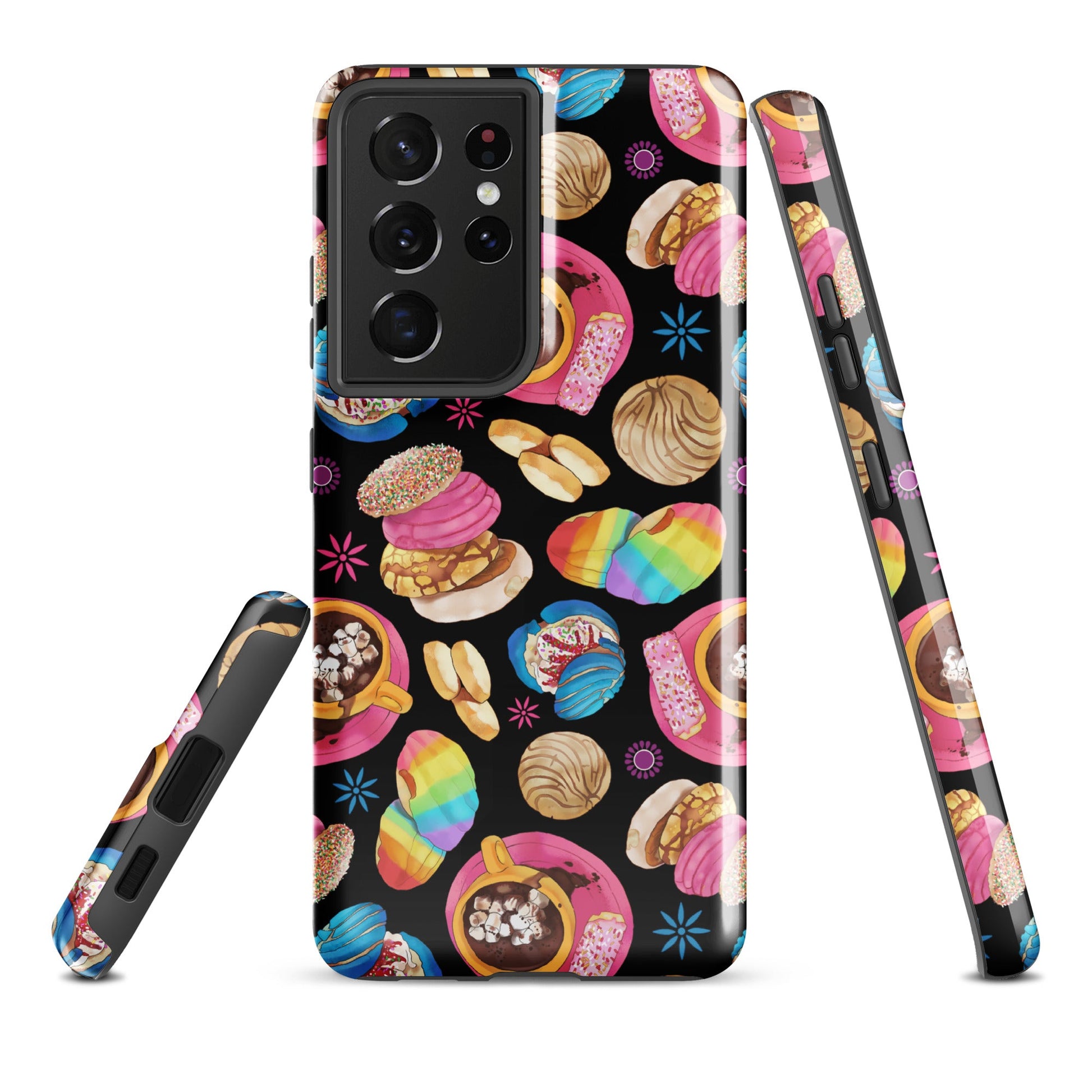 Stylish Pan Dulce Samsung® Tough Case showcases vibrant pastries, offering superior protection for your phone.