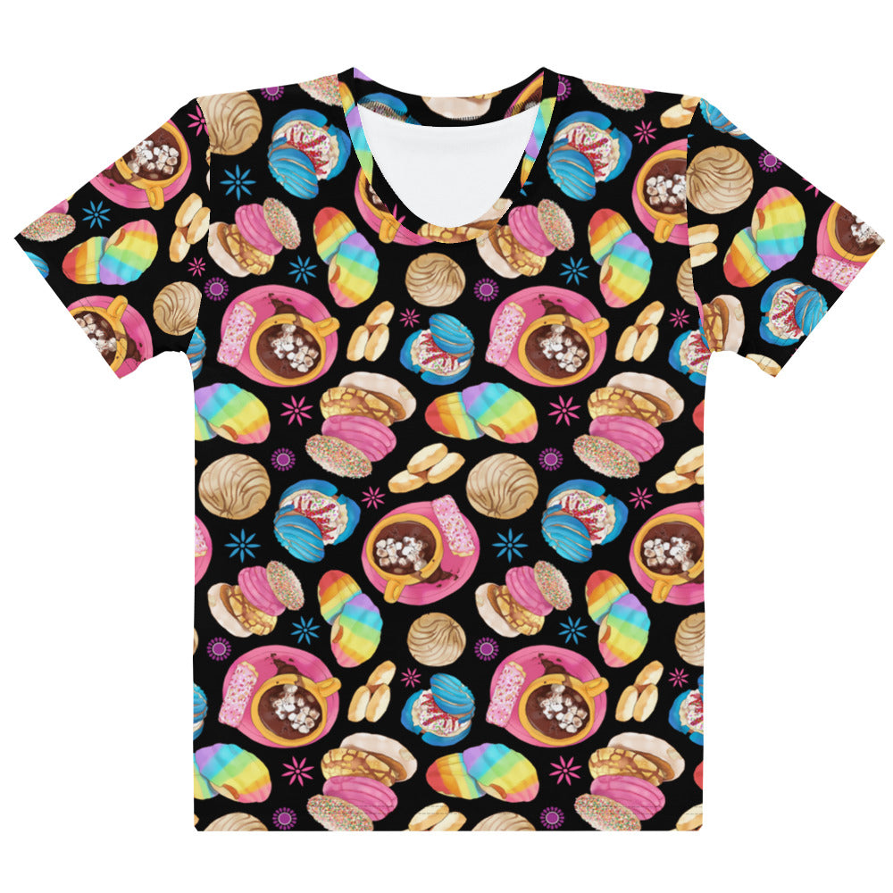 Colorful Pan Dulce T-shirt featuring sweet baked goods, perfect for casual outings or workouts. Ideal for all-day comfort.