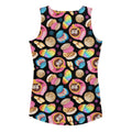 Colorful Pan Dulce Tank Top featuring a fun dessert pattern, perfect for a vibrant summer look.