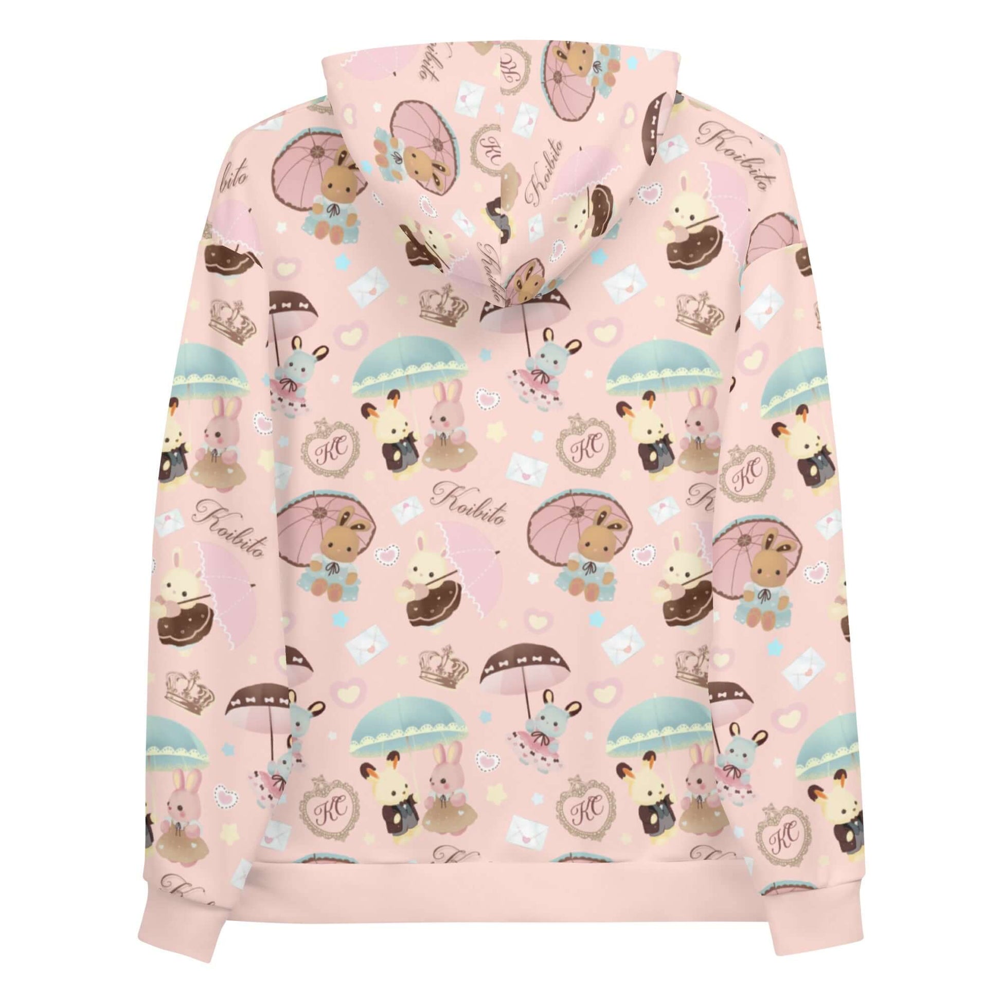 Cute and comfy Parasol Bunny Hoodie featuring adorable bunny and parasol prints, perfect for any outfit.