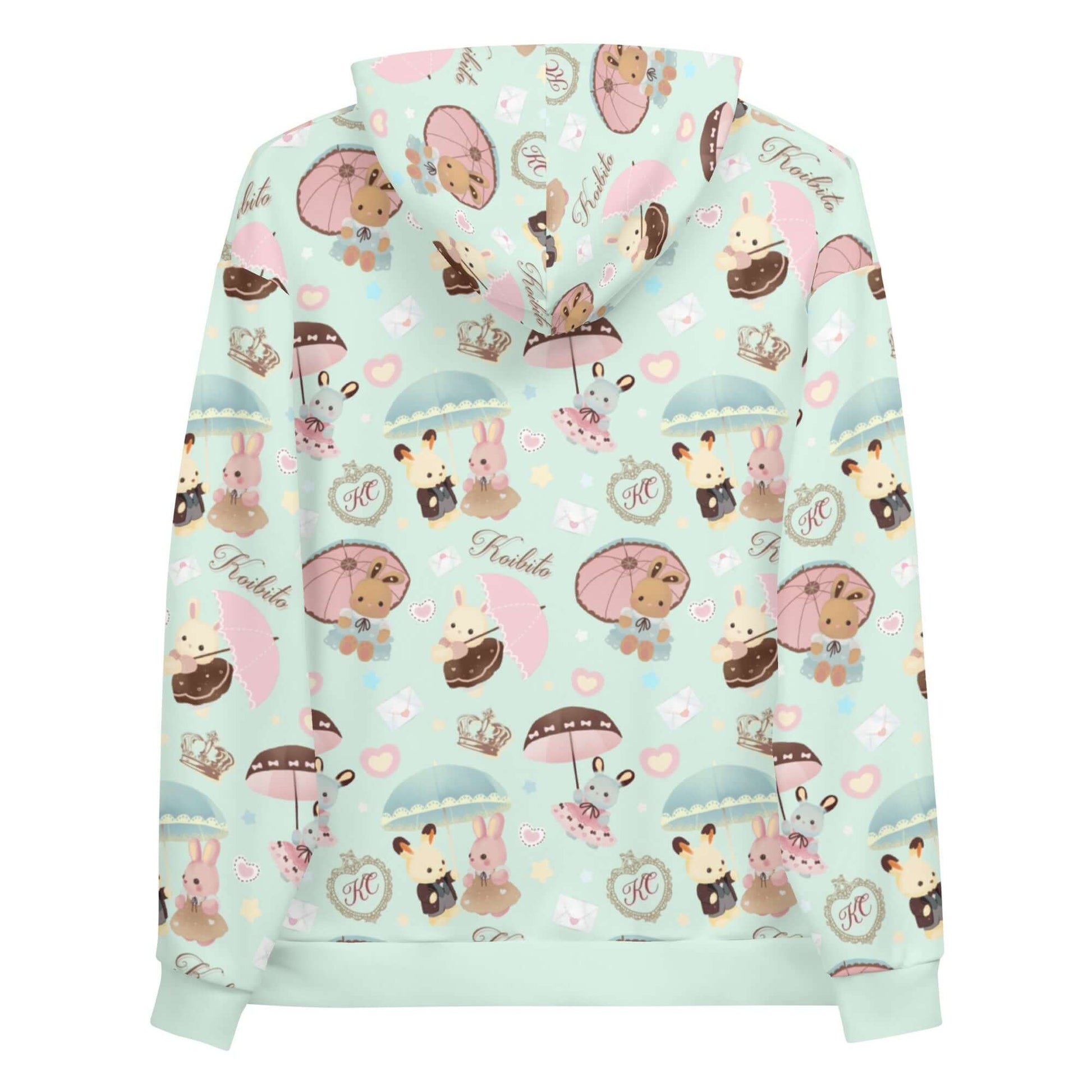 Colorful Parasol Bunny Hoodie featuring adorable bunnies, perfect for a cute and comfy outfit in any season.