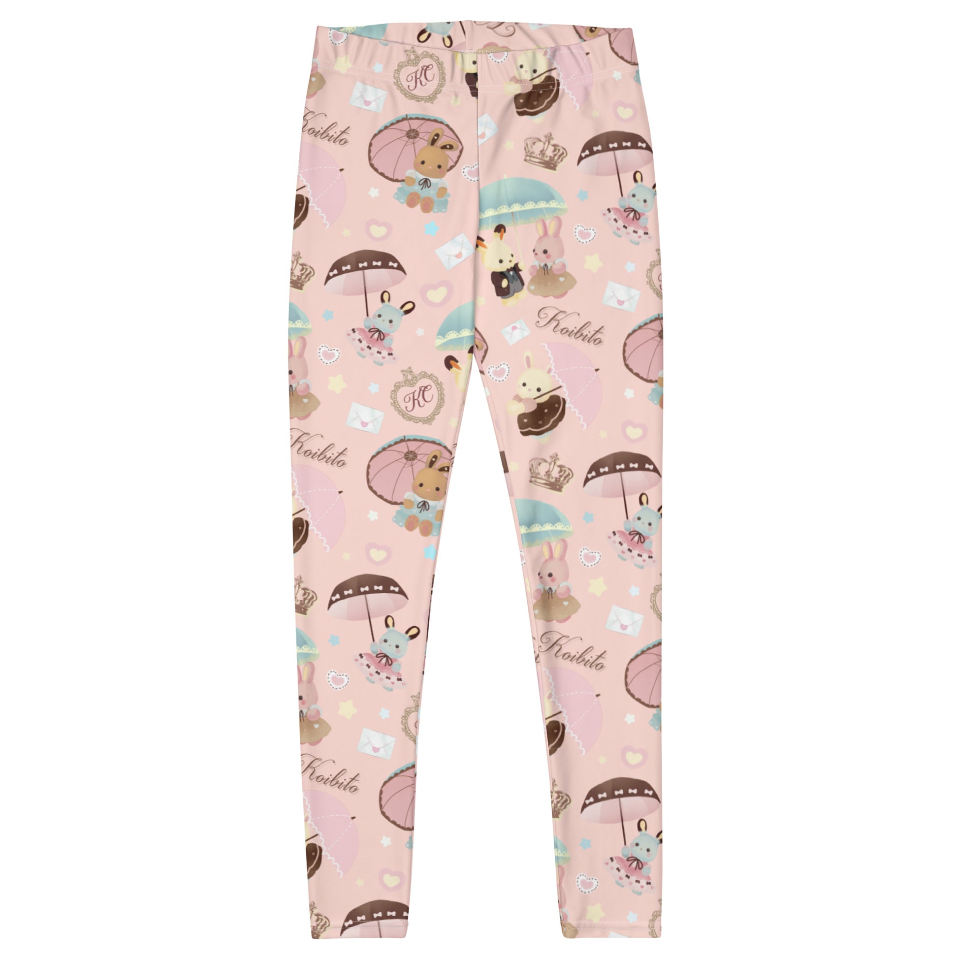 Buttery soft Parasol Bunny Leggings featuring adorable bunnies and umbrellas, perfect for a cute outfit!