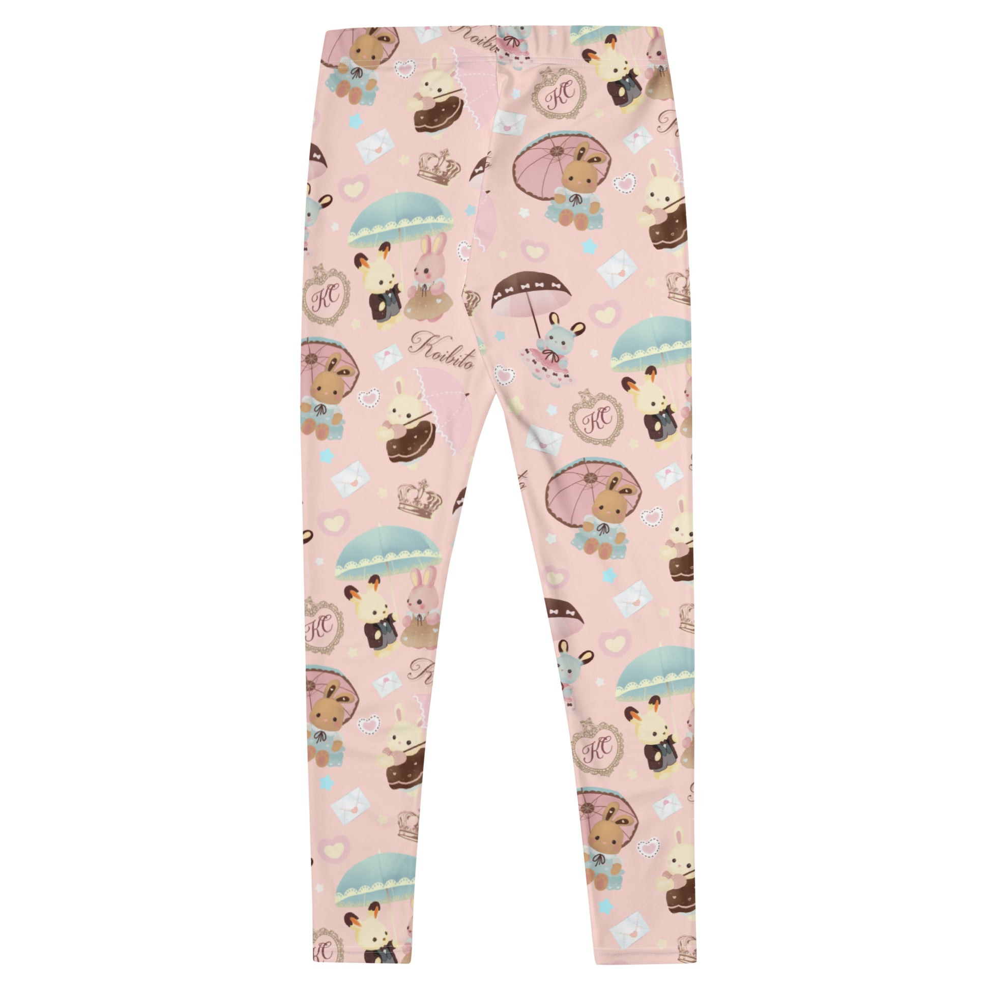 Cute Parasol Bunny Leggings featuring adorable bunnies and pastel colors, perfect for stylish and comfy outfits.