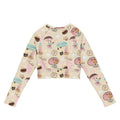 Stylish Parasol Bunny Long-sleeved Crop Top featuring an eco-friendly design for athleisure and comfort.