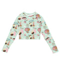 Parasol Bunny Long-sleeved Crop Top features a fun design, crafted from eco-friendly recycled materials for comfort.