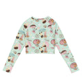 Parasol Bunny Long-sleeved Crop Top features a playful design, made from eco-friendly materials for comfort and style.