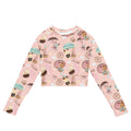 Stylish Parasol Bunny Long-sleeved Crop Top made from eco-friendly materials, perfect for athleisure and sports.