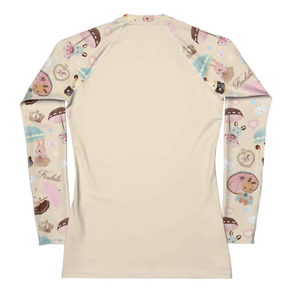 Comfortable and stylish Parasol Bunny Rash Guard for active wear, featuring cute bunny and umbrella designs.