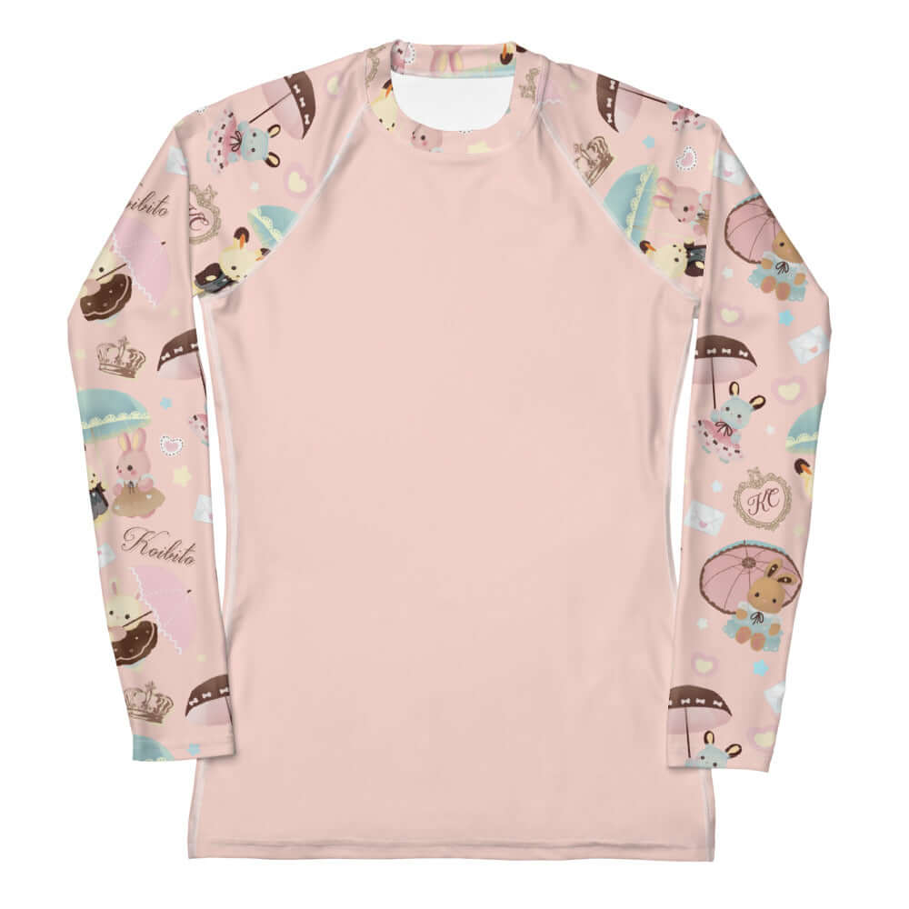 Stylish Parasol Bunny Rash Guard featuring cute designs, perfect for sun protection during active sports.