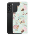 Cute Parasol Bunny Samsung® Clear Case featuring adorable bunnies and umbrellas, perfect for kawaii fashion lovers.