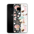 Stylish Parasol Bunny Samsung® Clear Case featuring adorable bunnies and umbrellas, perfect for kawaii lovers.