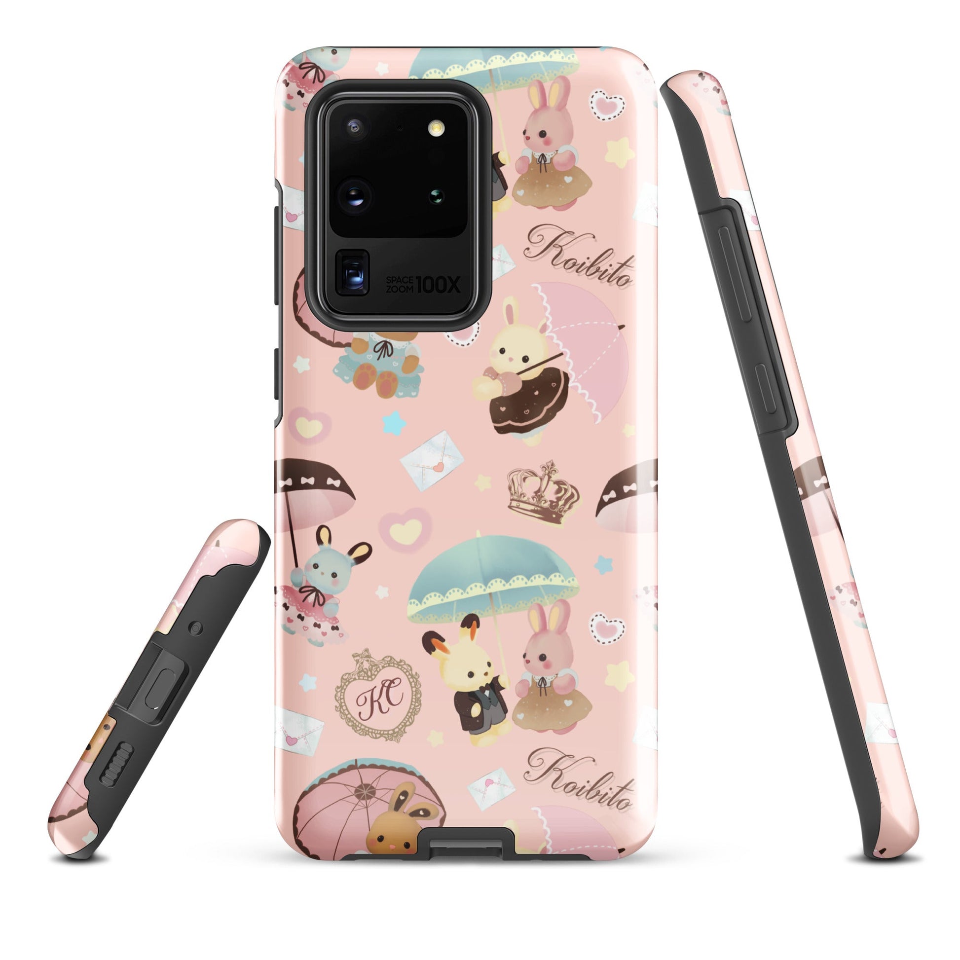 Stylish Parasol Bunny Samsung® Tough Case features a cute design and dual-layer protection for ultimate phone safety.