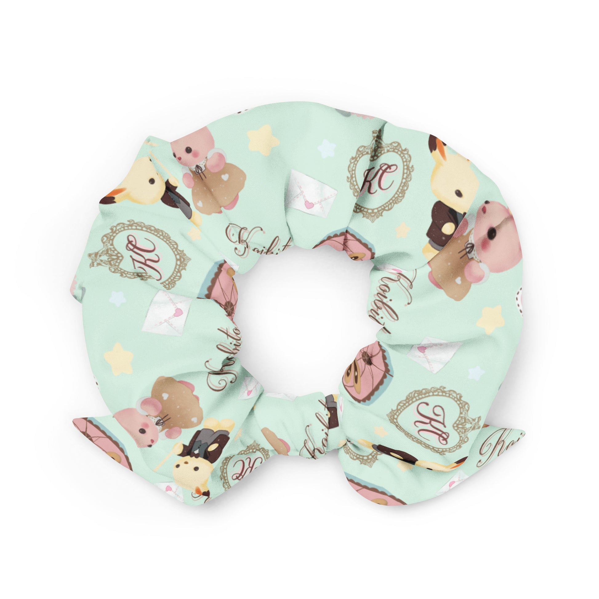 Kawaii Parasol Bunny Scrunchie, perfect for spring outfits, combines cuteness with soft, stretchy comfort.