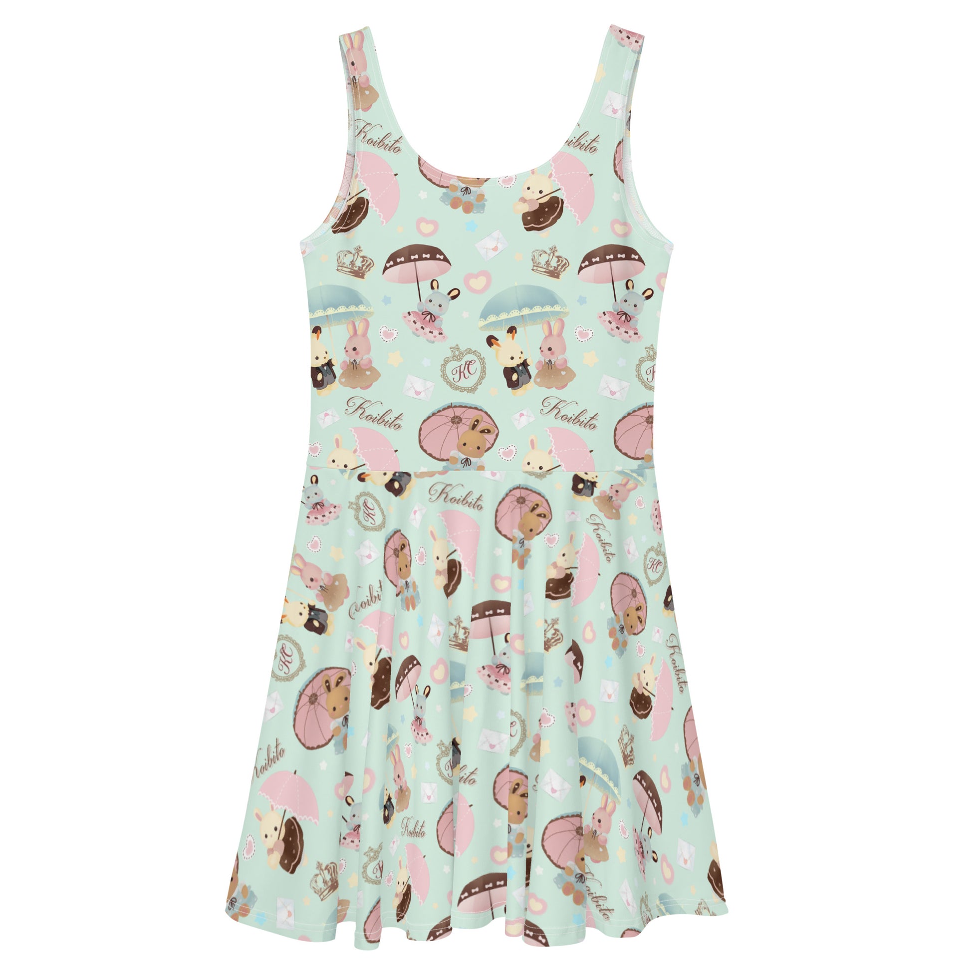 Brighten your spring wardrobe with the Parasol Bunny Skater Dress, featuring kawaii prints perfect for tea parties.