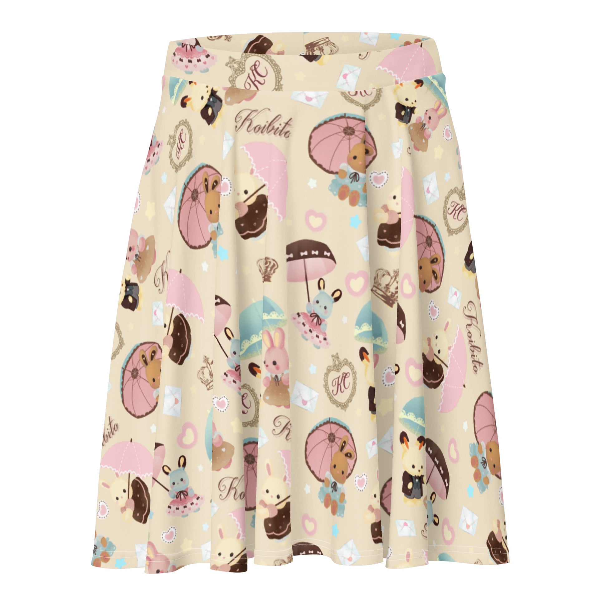 Cute and soft, the Parasol Bunny Skater Skirt features a charming design perfect for springtime outfits.