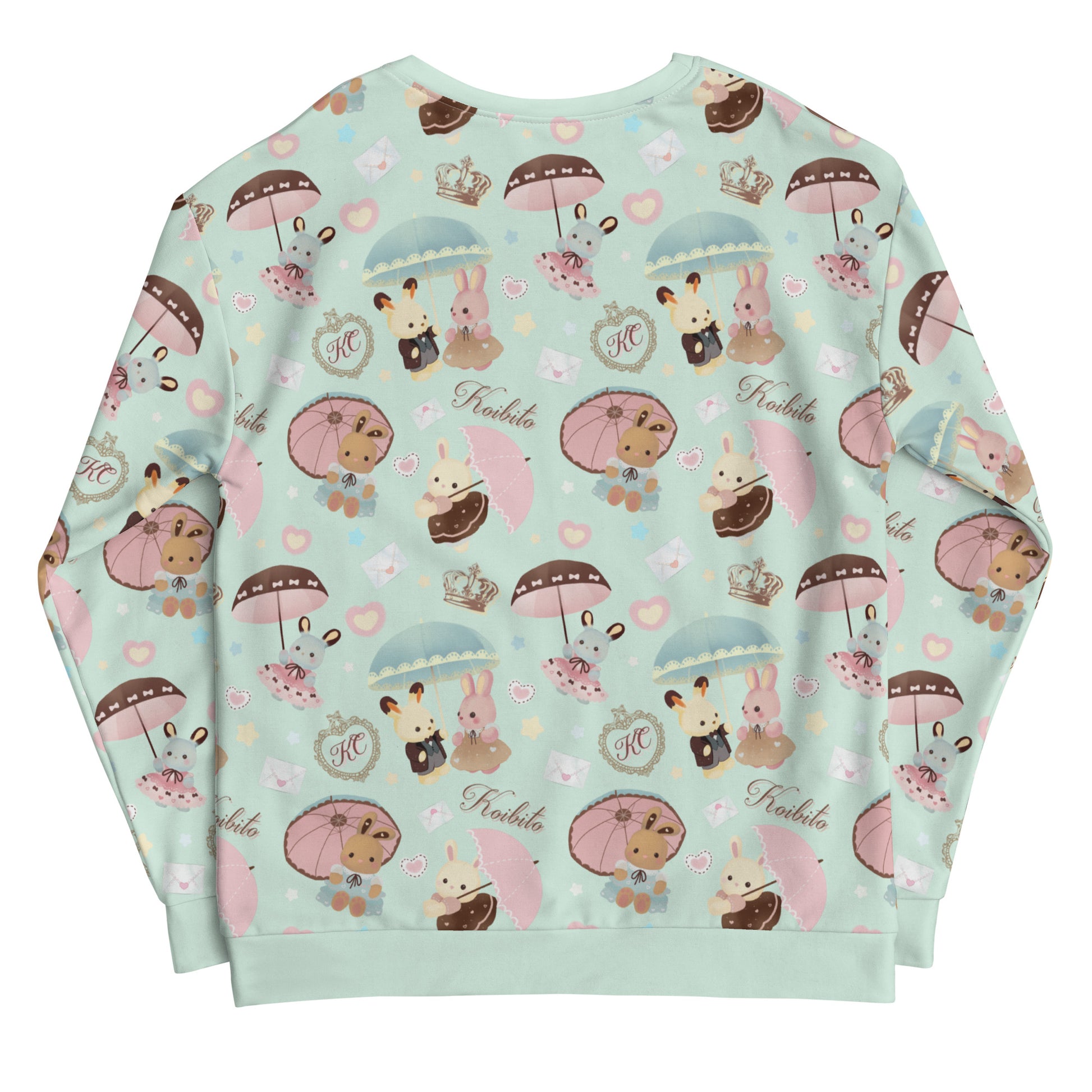 Cute Parasol Bunny Sweatshirt featuring adorable bunnies and pastel colors, perfect for a charming outfit.