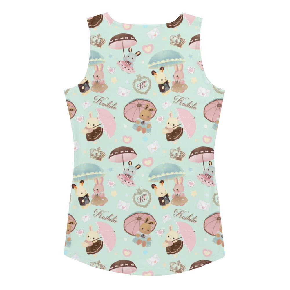Elevate your spring wardrobe with the cute Parasol Bunny Tank Top, perfect for tea parties and sunny days!