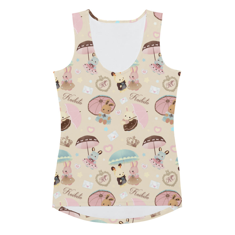 Brighten your spring wardrobe with the Parasol Bunny Tank Top, perfect for tea parties and casual outings.