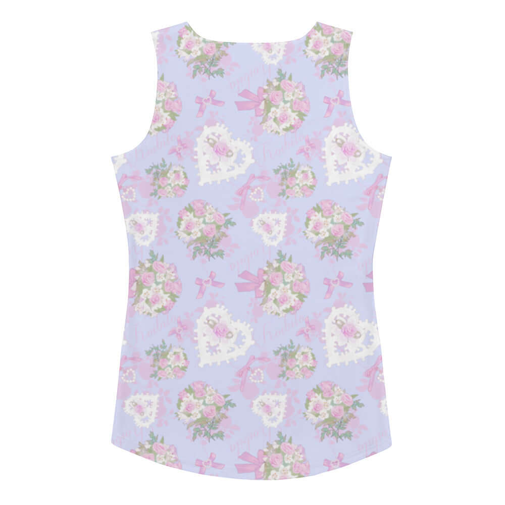 Soft pastel Anniversary Tank Top featuring floral patterns, perfect for sunny days and gym sessions.