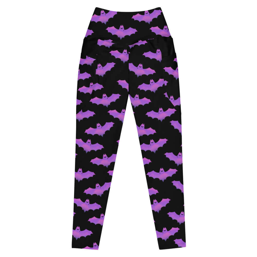 Premium Aensland Leggings feature a bat design, high-waisted cut, and pockets for ultimate comfort and style.