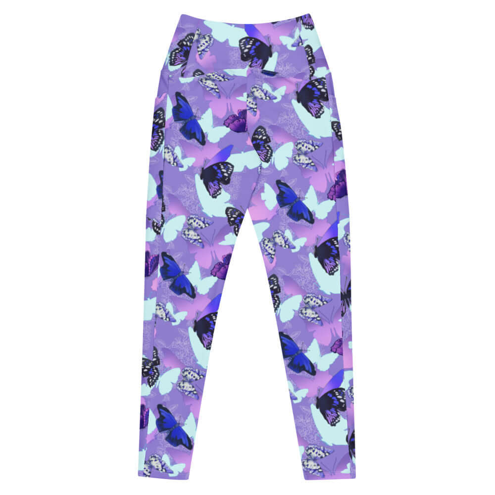 Colorful Premium Butterfly Leggings featuring vibrant butterfly designs, perfect for a stylish, head-to-toe look.