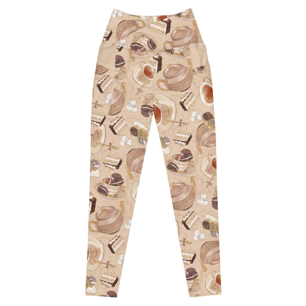 Stylish Premium Café Leggings with a fun coffee and dessert print, perfect for workouts and casual outings.