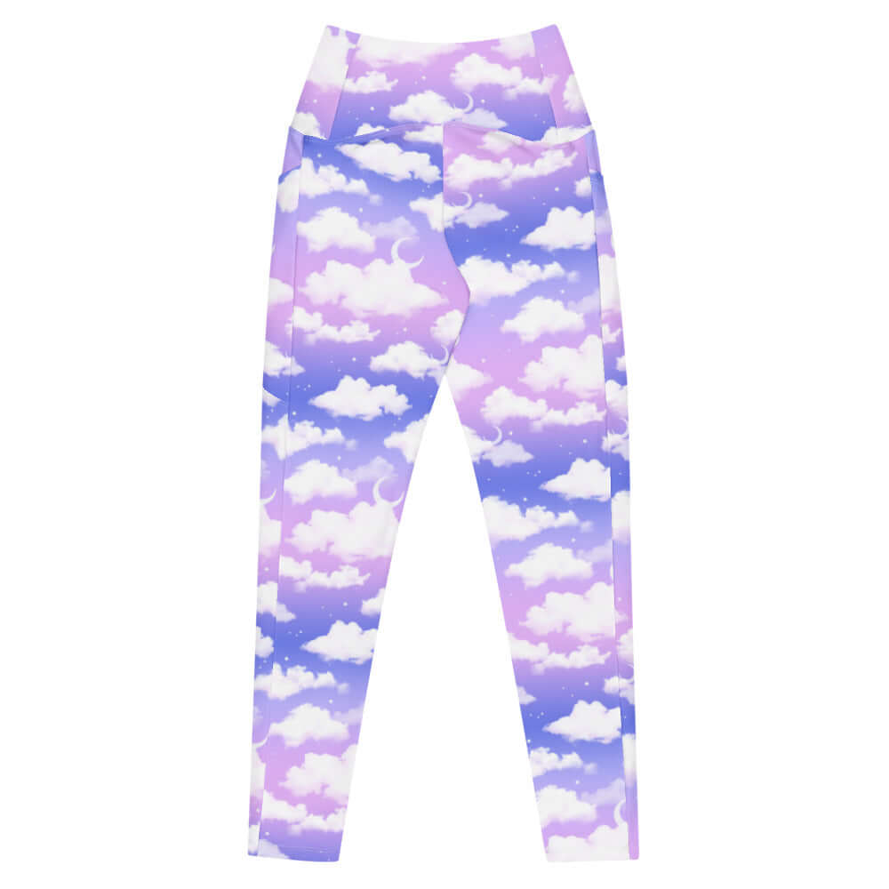 Stylish Premium Cloudy Sky Leggings with soft fabric and high-waisted design, perfect for gym or casual wear.