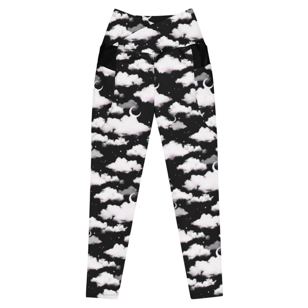 Discover ultimate comfort with our Premium Cloudy Sky Leggings, featuring a stylish high-waisted design and pockets.