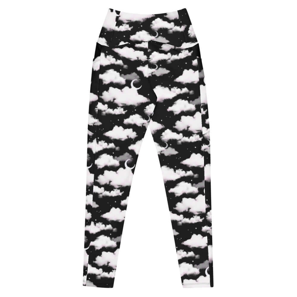 Stylish Premium Cloudy Sky Leggings feature a high-waisted cut and soft fabric, perfect for any occasion.