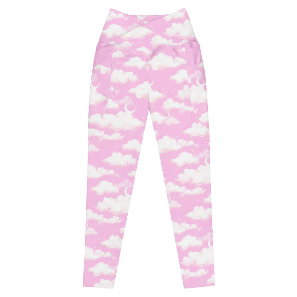 Stylish Premium Cloudy Sky Leggings in soft fabric, perfect for gym or casual wear with high-waisted comfort.