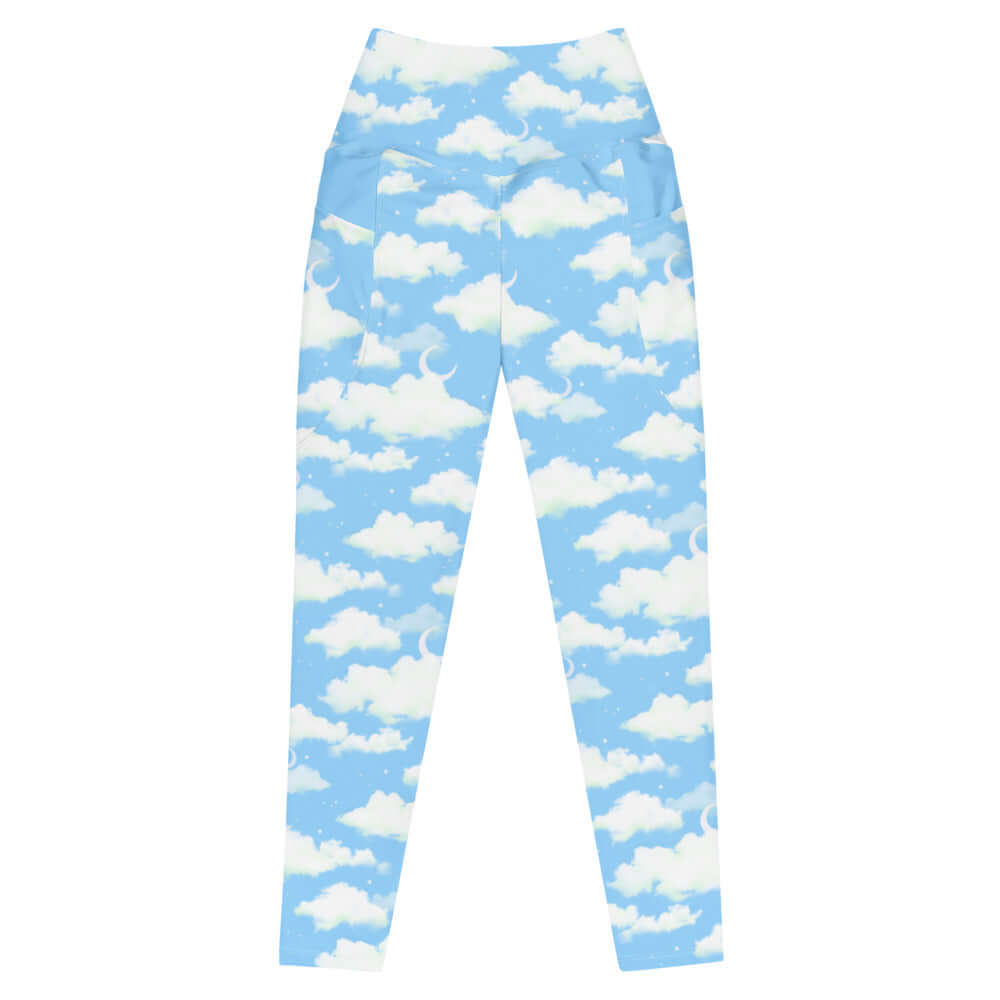 Soft and stylish, the Premium Cloudy Sky Leggings feature a high-waisted design and pockets for ultimate comfort.