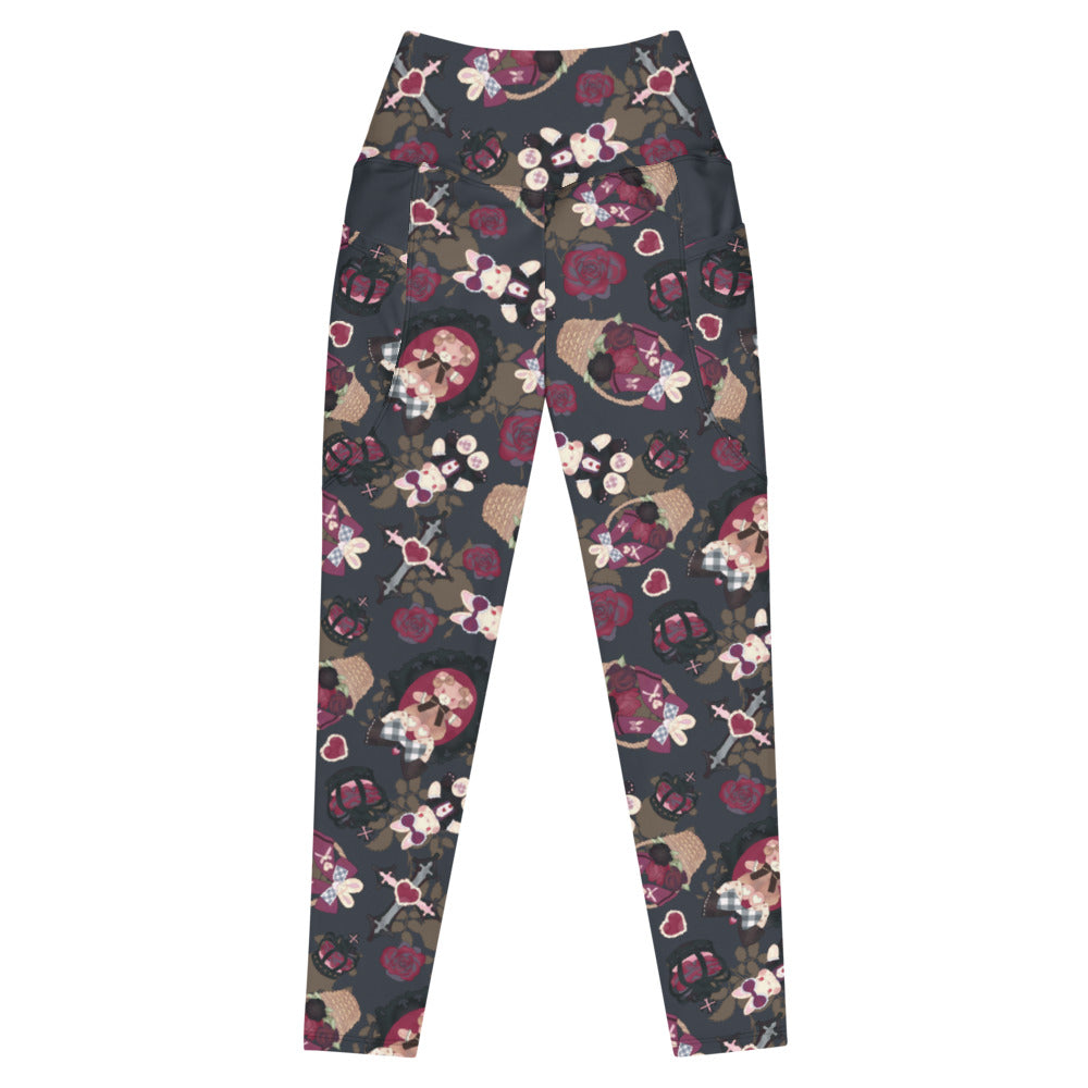 Stylish Premium Gothic Teddy Leggings in dark colors, featuring a high-waisted cut and eye-catching design.