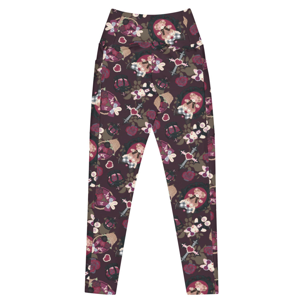 Premium Gothic Teddy Leggings feature a dark, stylish pattern and high-waisted comfort, perfect for any outfit.