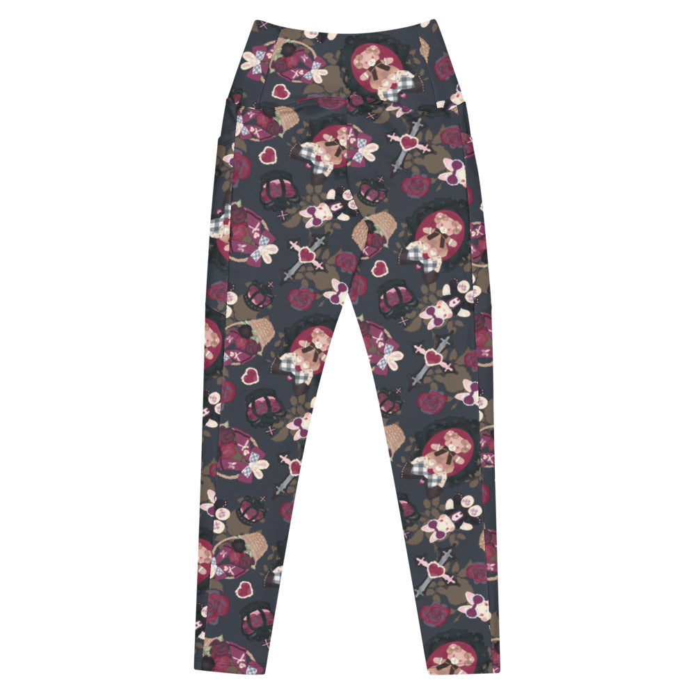Explore the stylish Premium Gothic Teddy Leggings, featuring a unique dark pattern and high-waisted comfort.