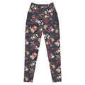 Stylish Premium Gothic Teddy Leggings with a unique dark floral pattern and high-waisted comfort for a flattering look.