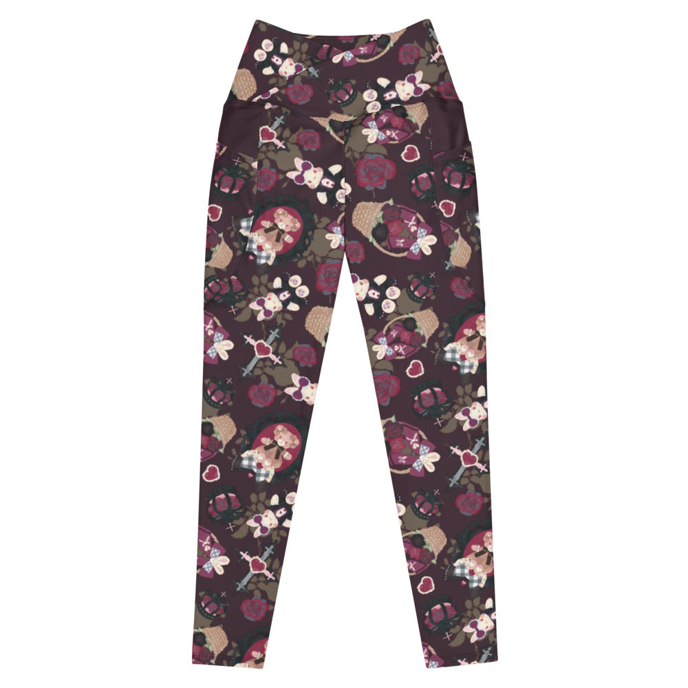 Stylish Premium Gothic Teddy Leggings with a unique floral design, perfect for flattering your shape and comfort.